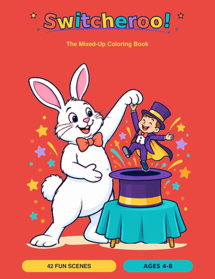 Switcheroo! cover: a rabbit pulls a magician out of a hat